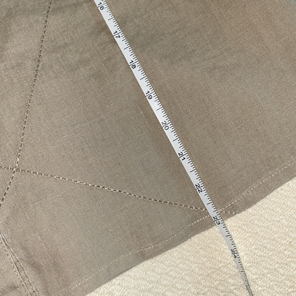 Tan Linen Button-Up Shirt - Picture 4 of 7